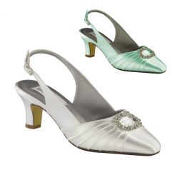 ANN WHITE SATIN 2" HEEL