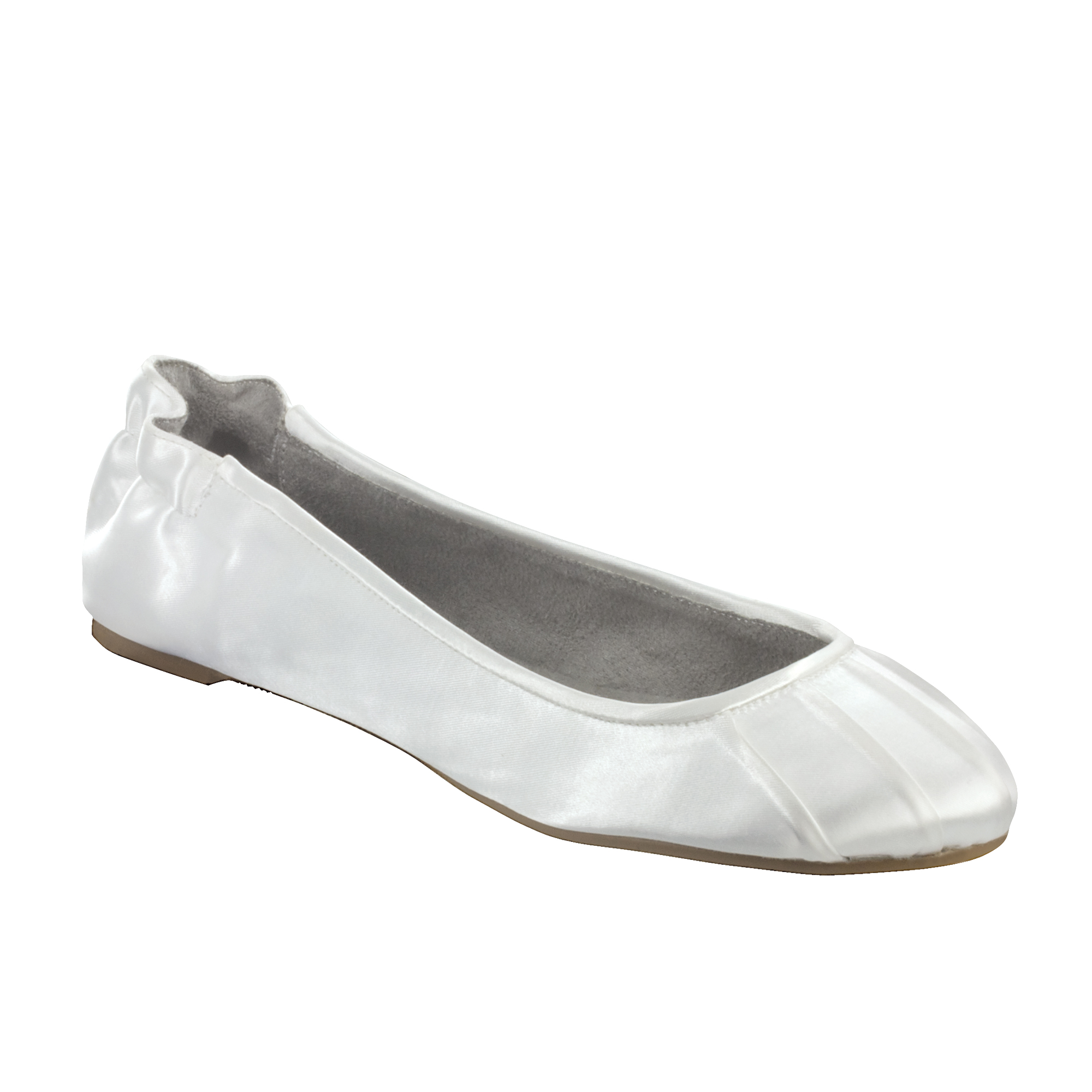 DYEABLES BELLA WHITE SATIN FLAT - Dyeable Shoe Store
