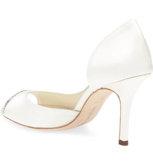 BENJAMIN ADAMS YASMIN WHITE SILK 3 1/2" HEEL - Image 2
