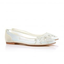 bella belle adora ivory silk flat