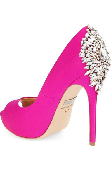 badgley mischka pink heels