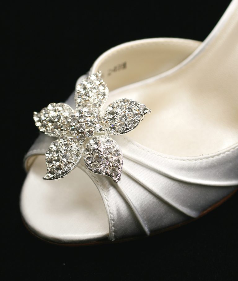 shoe decorations and shoe clips for bridal and wedding shoes
