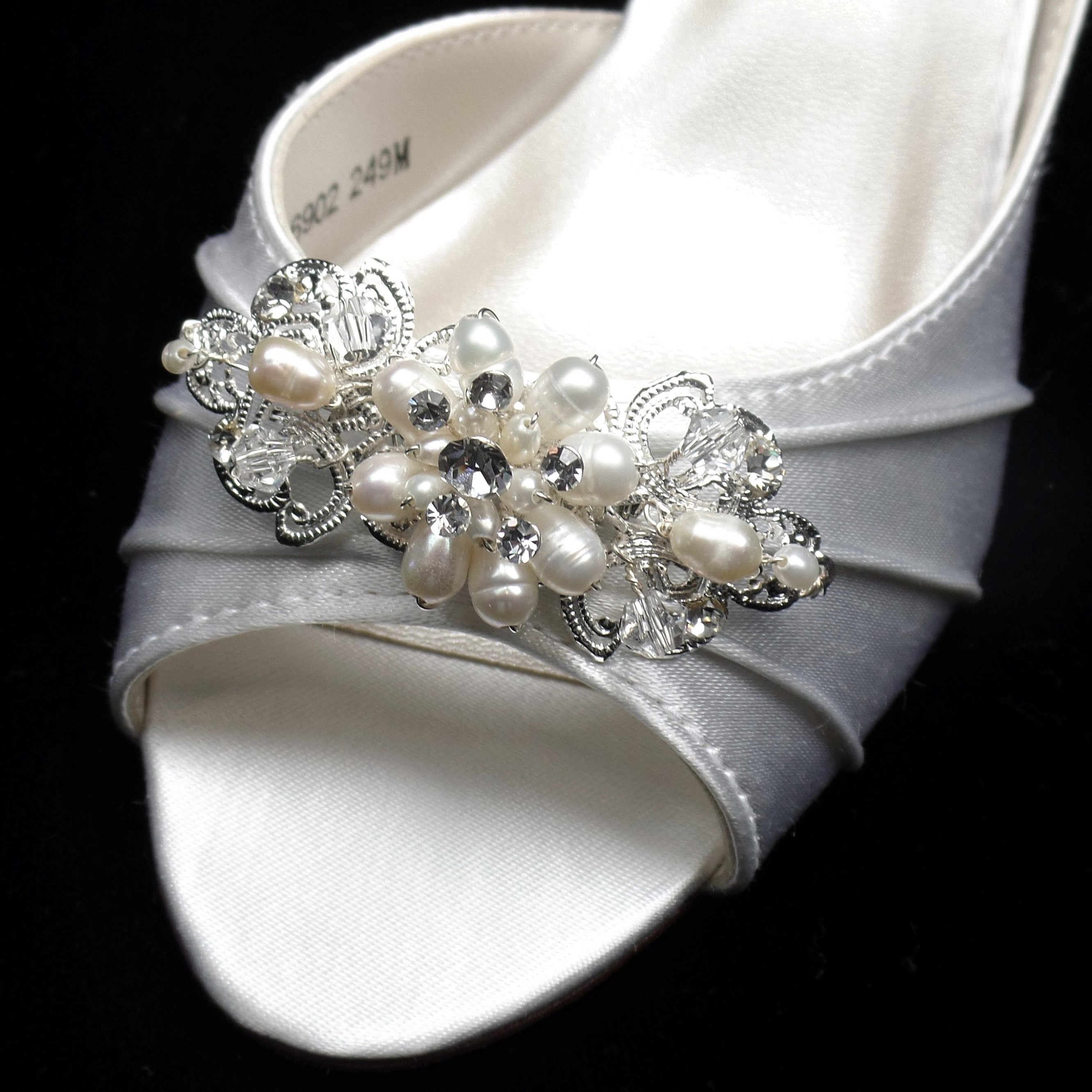 AA BRIDAL S 2316M SILVER PEARL SHOE CLIP