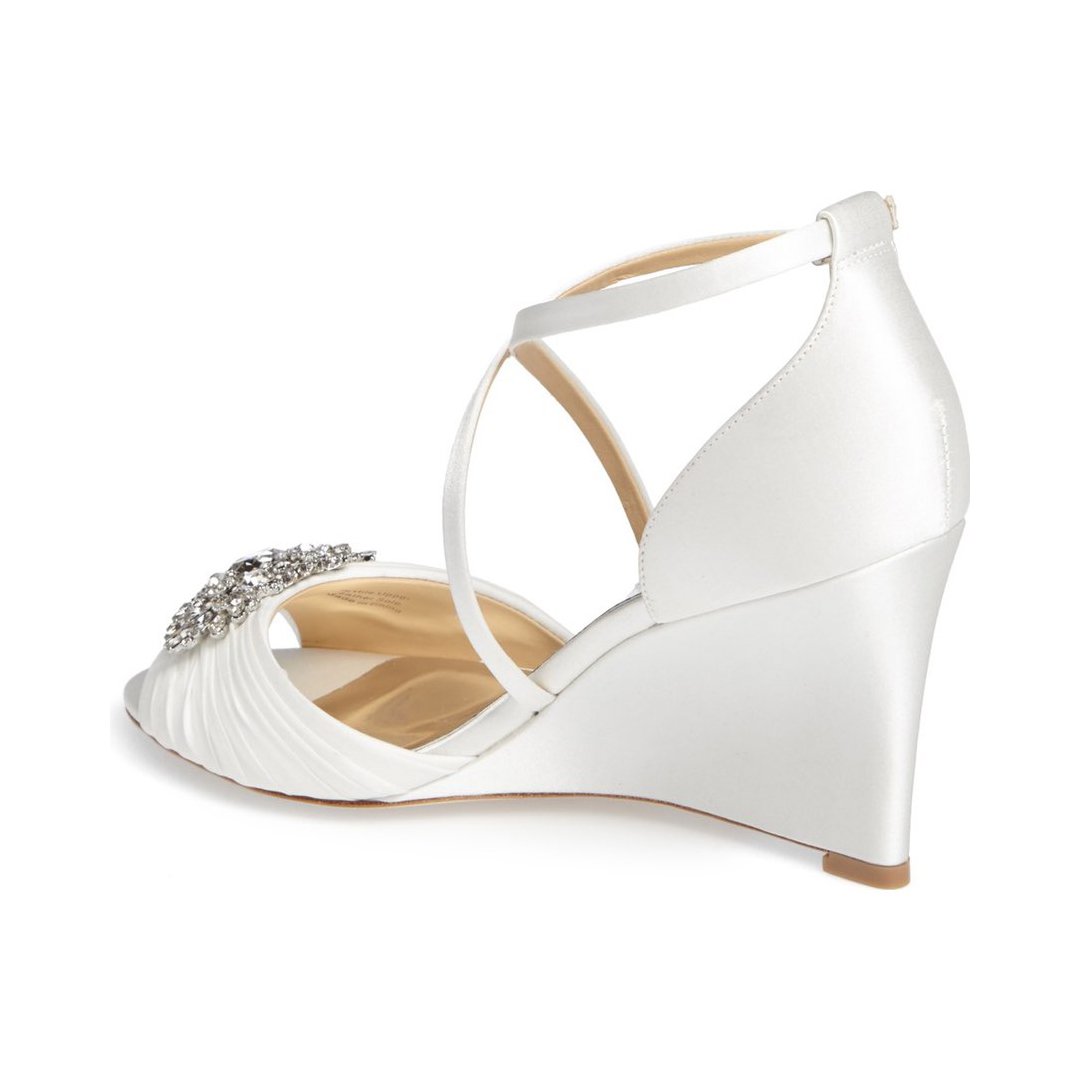 badgley mischka white flats