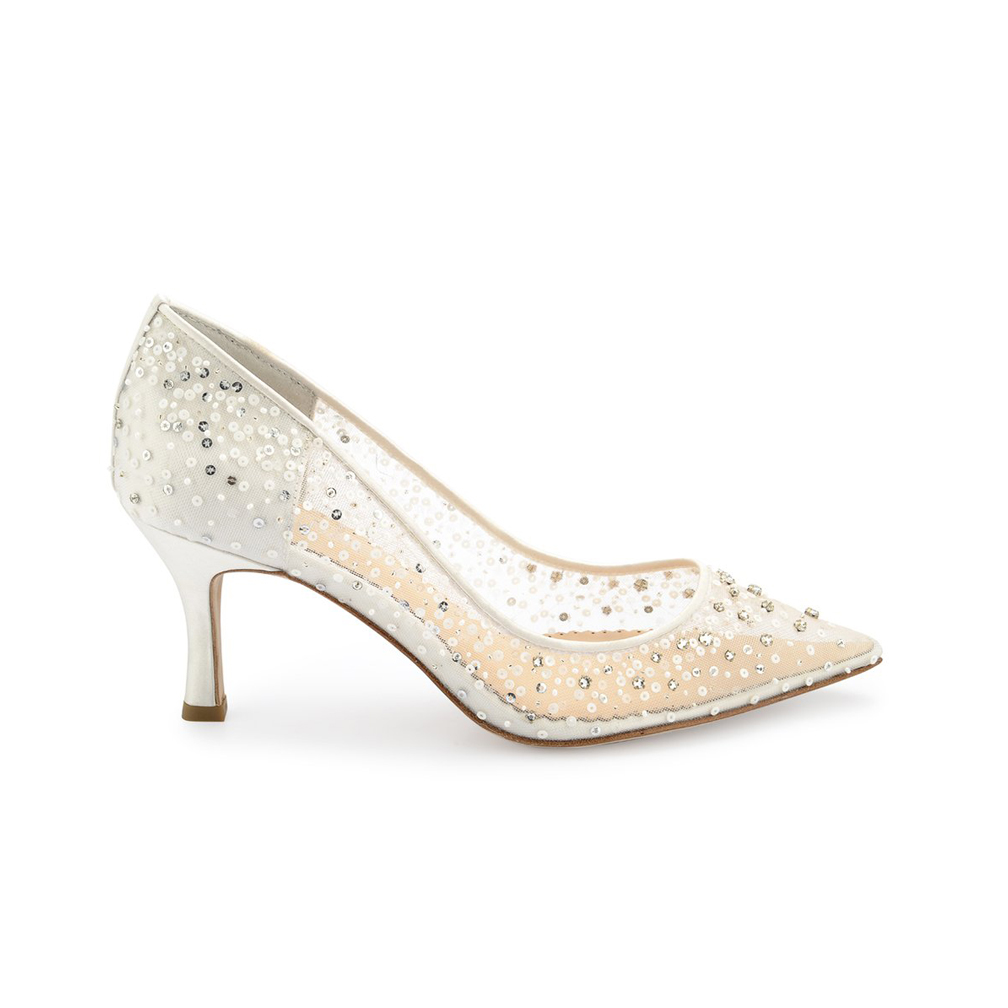 ivory court shoes mid heel