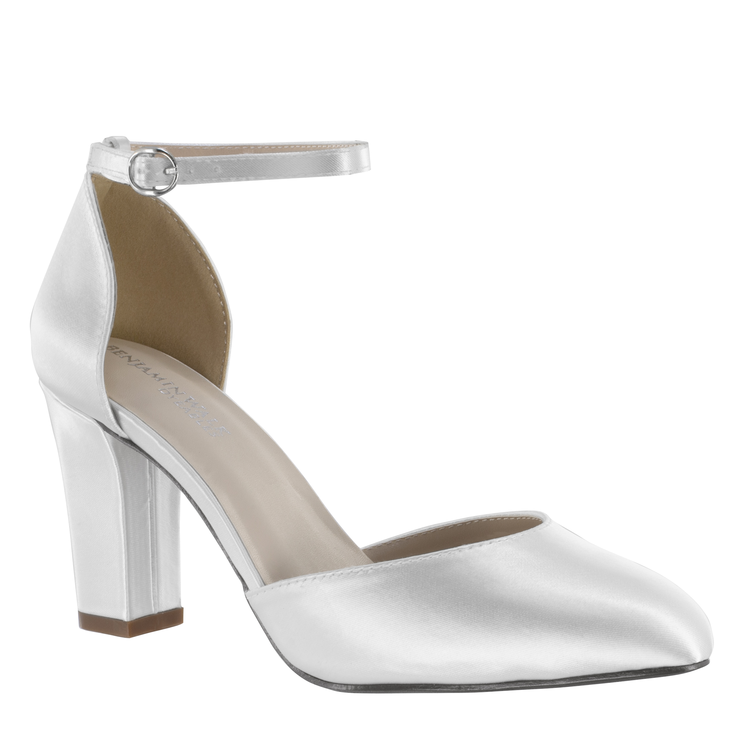 closed toe block heels white